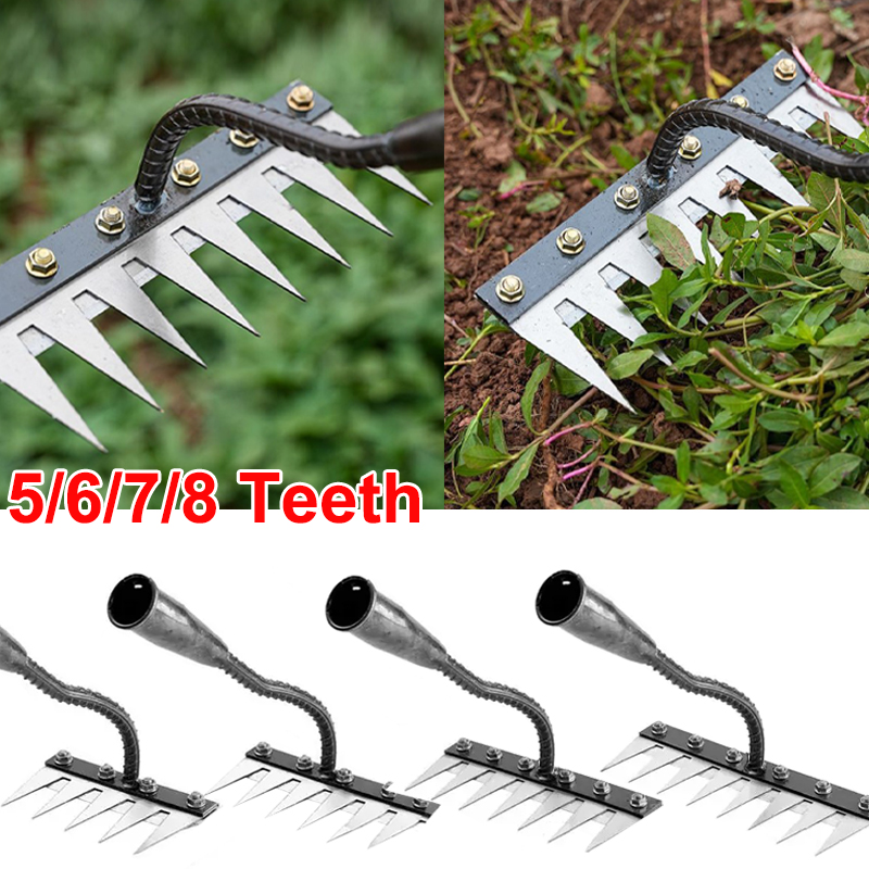 Gardening Tools Hoe - 5/6/7/8 зубьев, железная садовая мотыга, грабли