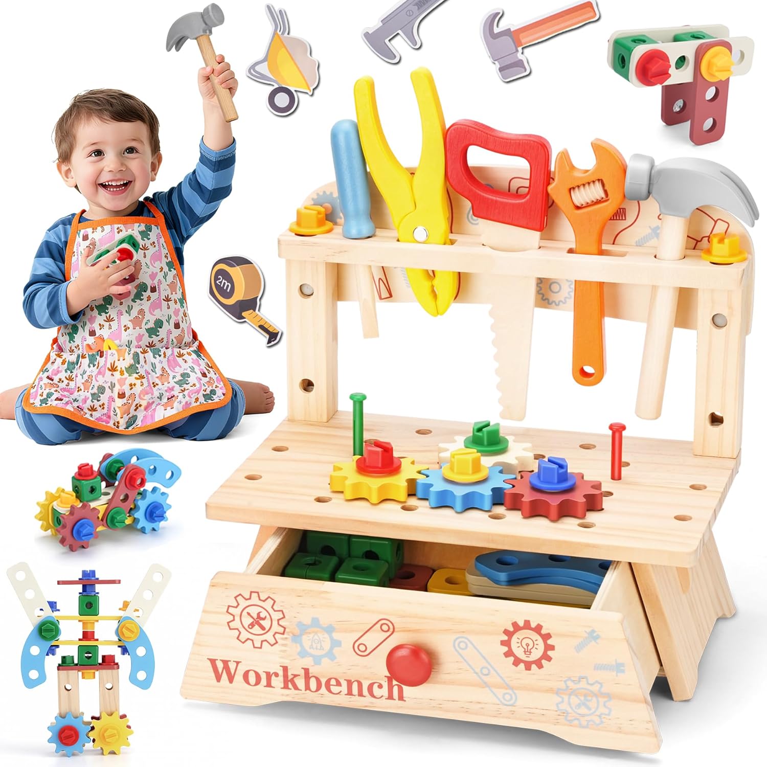 Gardening Tools Toddler - Деревянная скамейка для инструментов для детей,
