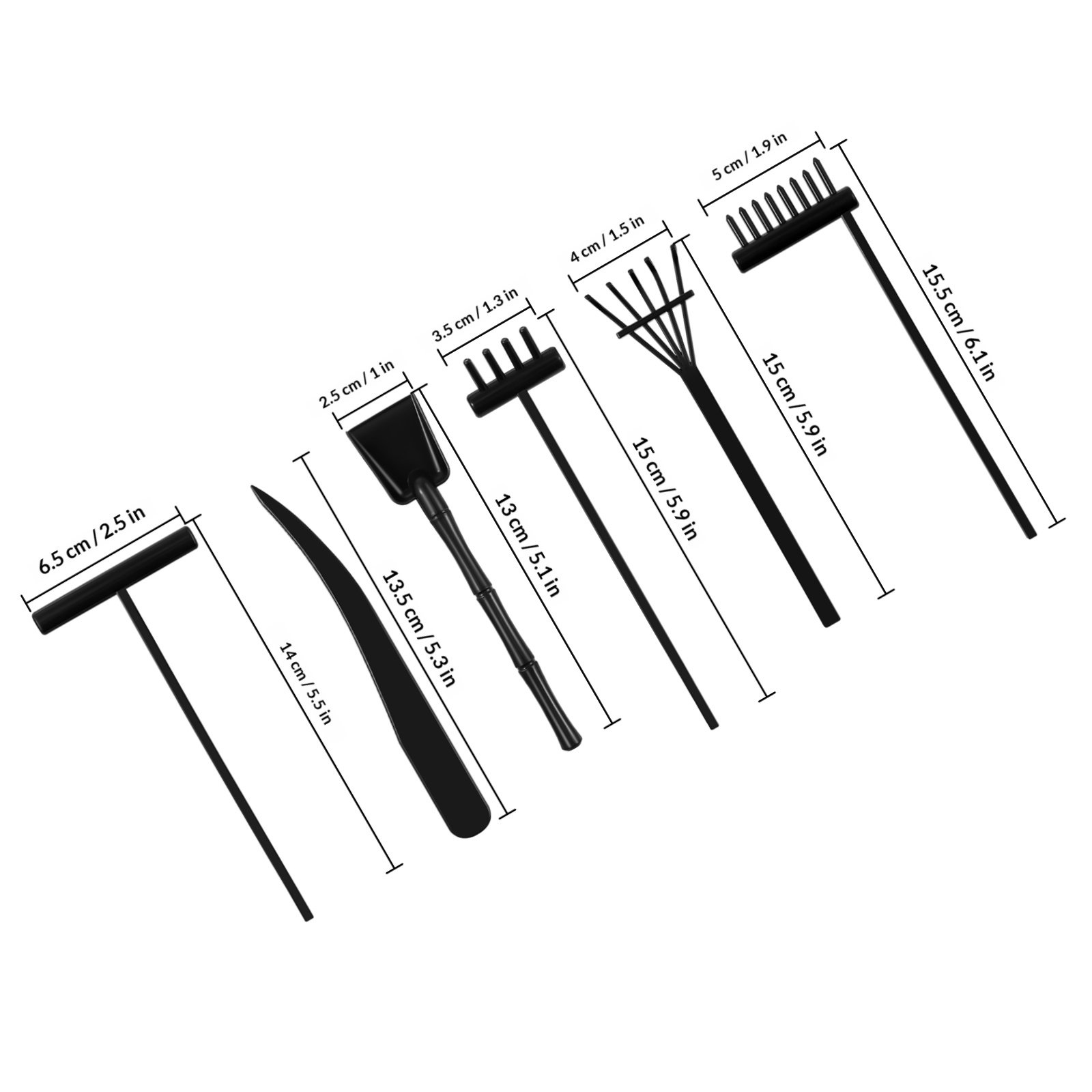 Набор из 6 миниатюрных пластик – обзор и цена Zen Gardening Tools