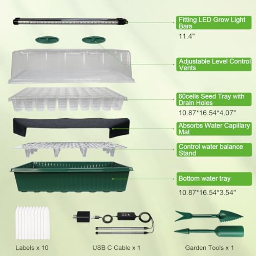 Поддон для рассады с фитолампо – обзор и цена Seed Starter Trays