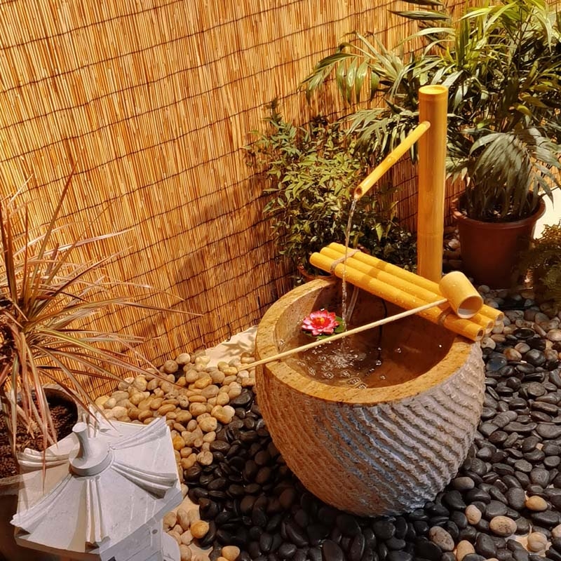Японский бамбук Jinglu каменна – обзор и цена Zen Gardening Tools
