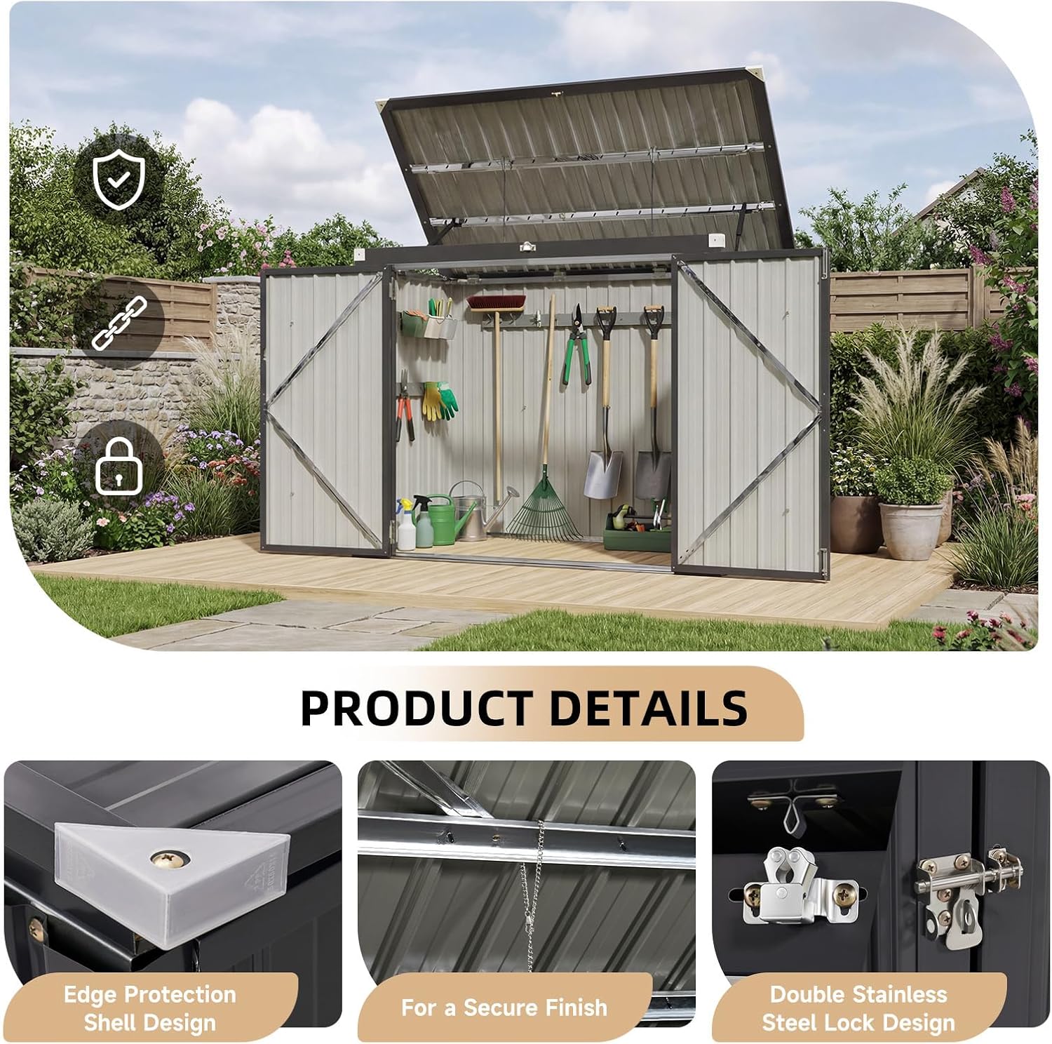 Уличный водонепроницаемый мета – обзор и цена Gardening Tools Storage